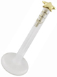 14kt / 585er Echt Gold Stern mit Bio-Synthetic Flat-Back Stecker.