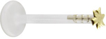 14kt / 585er Echt Gold Blatt mit Bio-Synthetic Flat-Back Stecker.