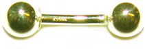 18kt/ 750er Echt Gelb Gold Gewinde Banana Stecker mit Kugeln.