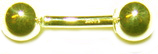 18kt/ 750er Echt Gelb Gold Gewinde Banana Stecker mit Kugeln.