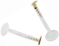 14kt / 585er Echt Gold Fuß mit Bio-Synthetic Flat-Back Stecker.