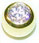 18kt/ 750er Echt Gelbgold Glitzerstein Kugel.