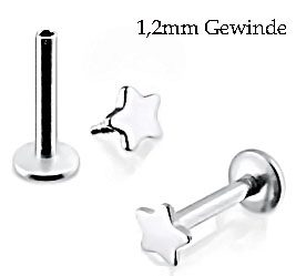 piercing-flat-back-stecker-mit-stern