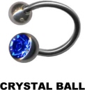 Titan Piercing Spirale Ring mit Glitzerstein