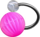 Acryl Kugel mit Piercing Spirale Ring