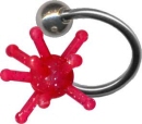 Acryl Kugel mit Piercing Spirale Ring