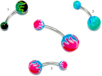Bauchnabel, Intim & Co Banana Stecker mit Bio UV Logo Kugeln.