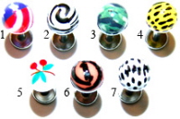 Flat-Back Lippe/ Labret/ Ohr & Co Stecker mit Bio UV Kugel.