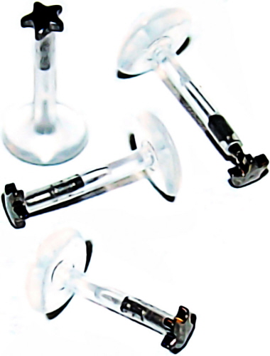 Bioplast_Labret_Ohr_Lippe_Stecker_Silber_Stern