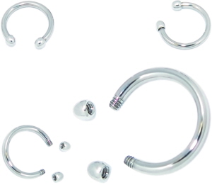 Titan oder Chirurgenstahl Super Mini Ball (Kugel) Hufeisenring Circular-Barbell Ring.
