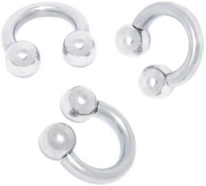 Chirurgenstahl Hufeisenringe/ Circular-Barbell Ring mit Gewinde Kugeln.