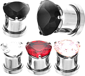 herz_kristall_ohr_piercing_tunnel_plug